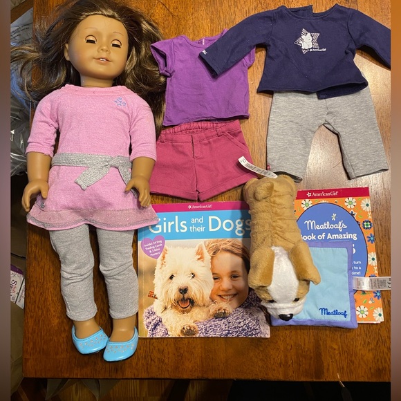 American Girl truly me doll #31, Meatloaf the dog, plus two